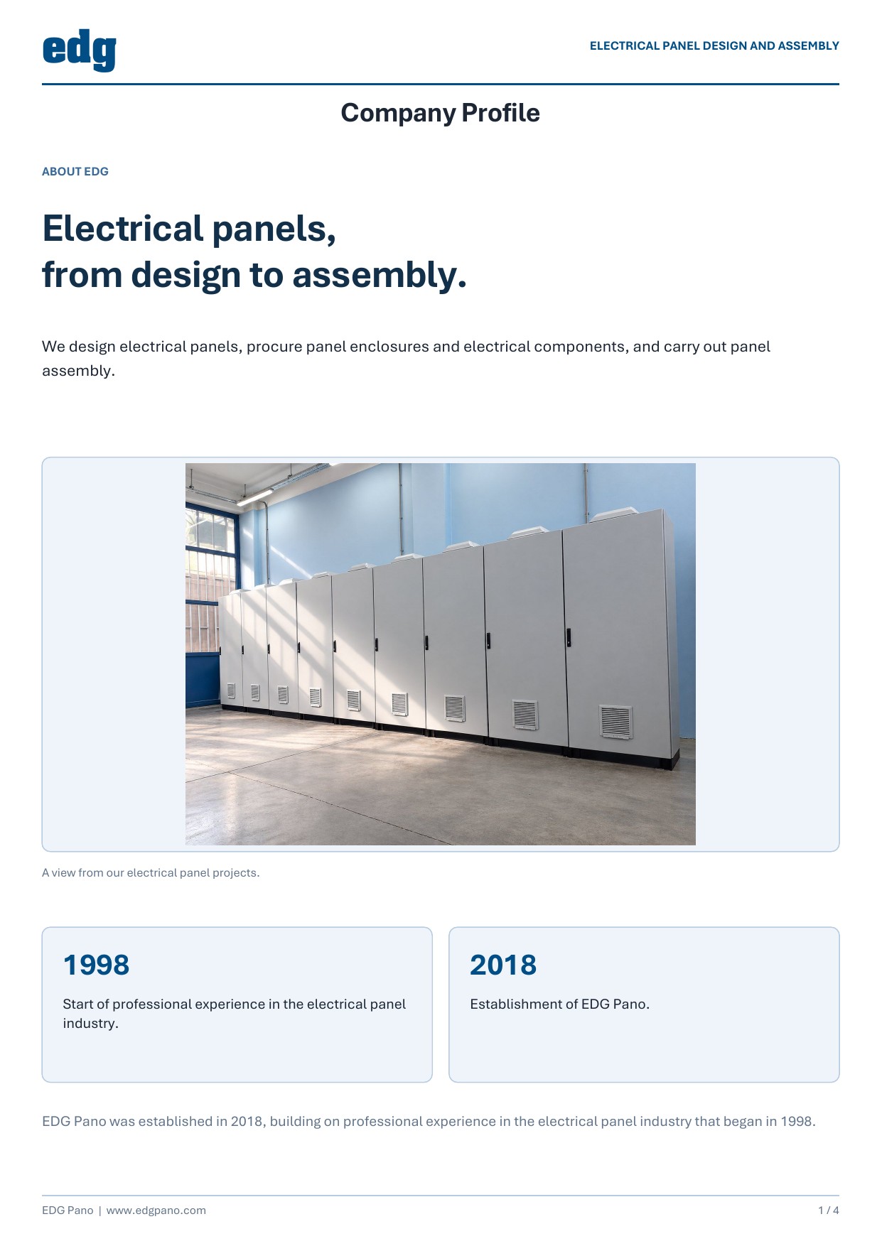 EDG Company Profile PDF, page 1